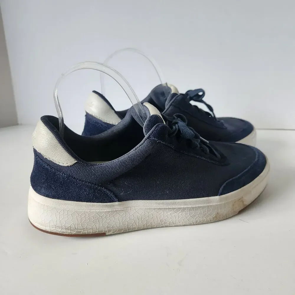 Kizik Prague Hands Free Sneakers Navy Blue Canvas Slip On Shoes SZ M8.5W W10W
